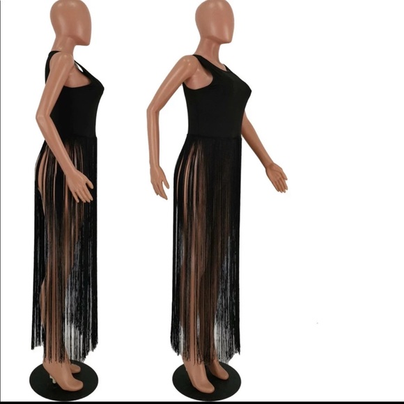 NWT Black fringe top - Picture 2 of 4